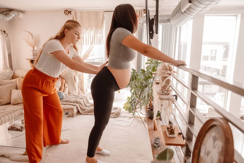 Nicole Oberlander providing postpartum care